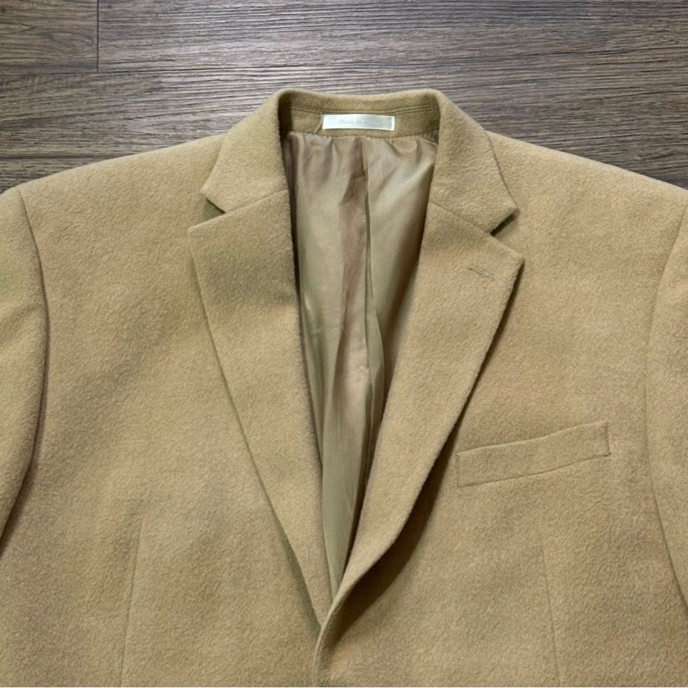 Vintage Lauren Ralph Lauren 100% Camel Hair Men's Tan Blazer Sports Coat 46R - Picture 4 of 11